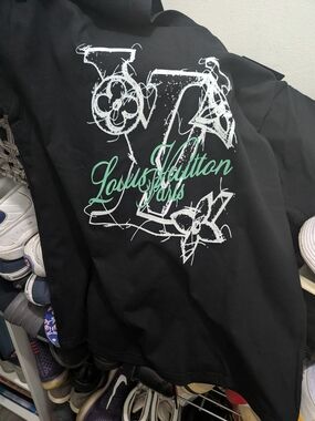 Louis Vuitton Black Tee with White Graphic Large Brand New